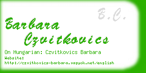 barbara czvitkovics business card